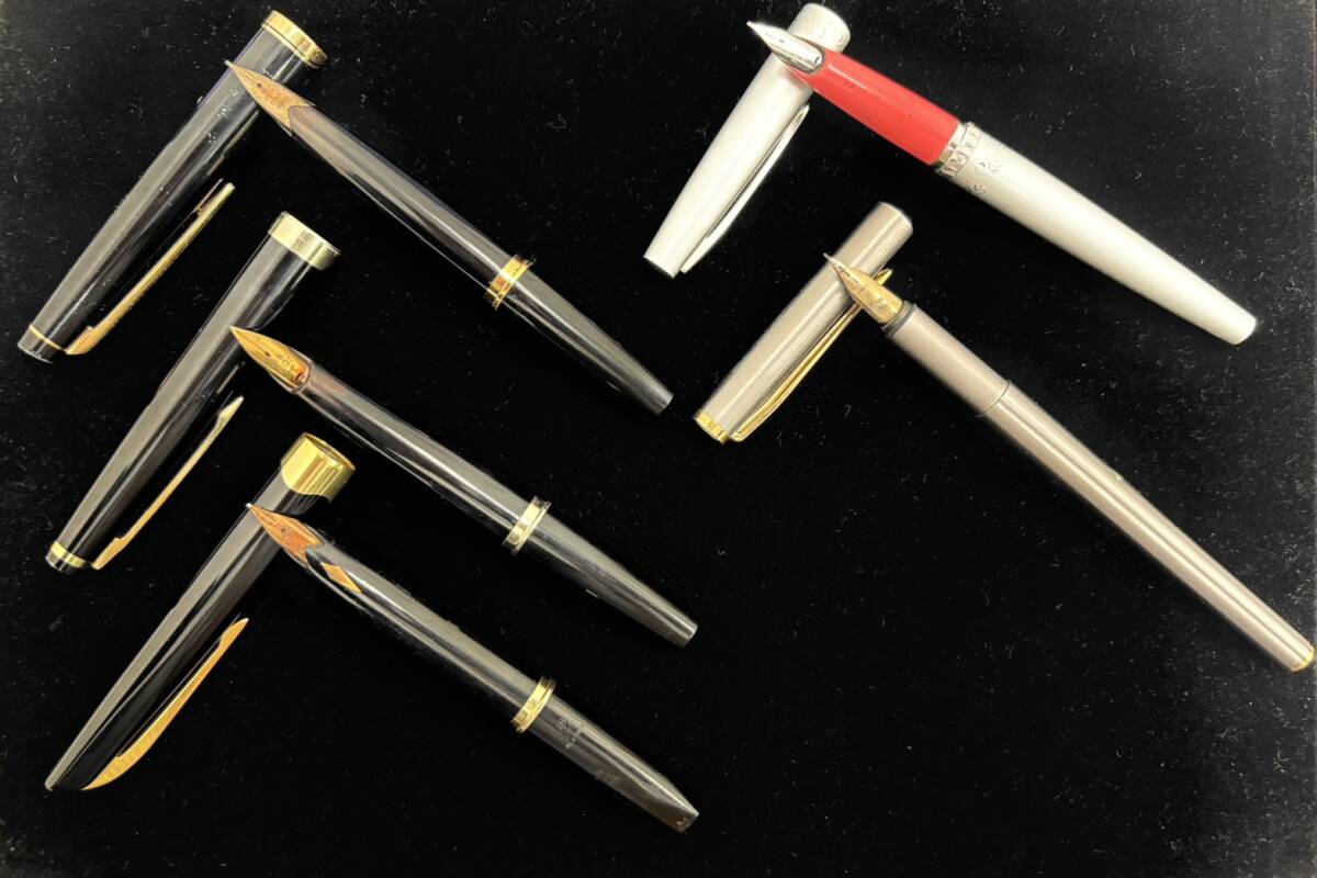 【J03-194・976・1028】１円スタート！　18K 14K 585 刻印　万年筆　おまとめ5本セット　モンブラン　PILOT　中古品・現状品