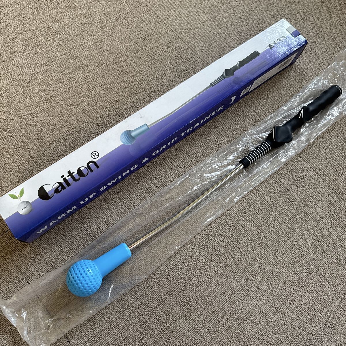 新品未使用　Caiton ゴルフ　スイングトレーニング　スイングトレーナー　素振り　ブルー　青