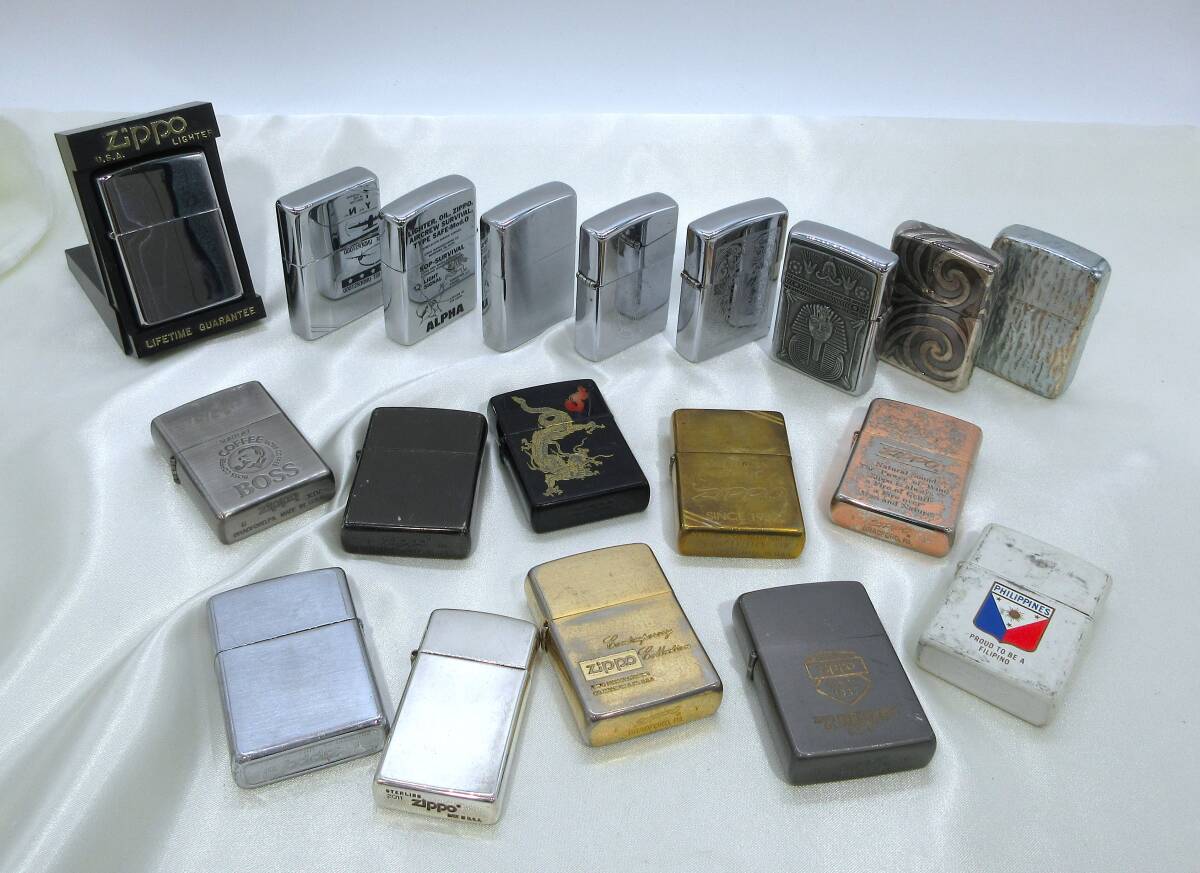 1円スタート　ジッポーライターまとめ　Zippo 　計19本　喫煙具　 