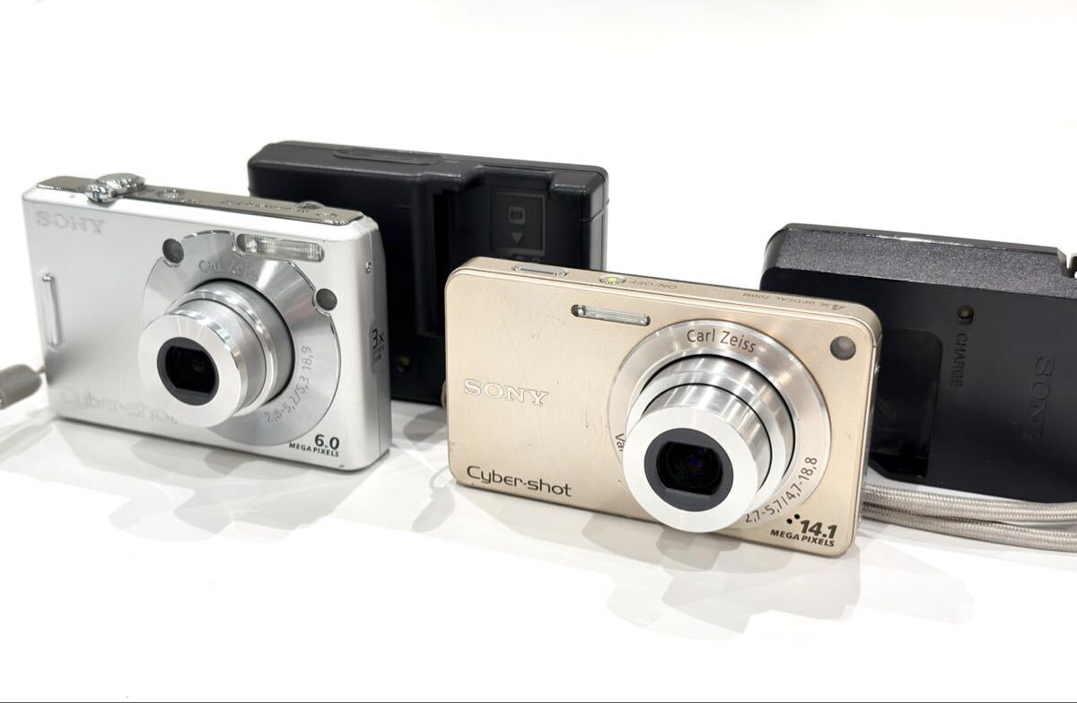 【2点おまとめ】SONY ソニー Cyber-shot サイバーショット DSC-W350 DSC-W30 コンパクトデジタルカメラ バッテリー＋充電器付 ジャンク