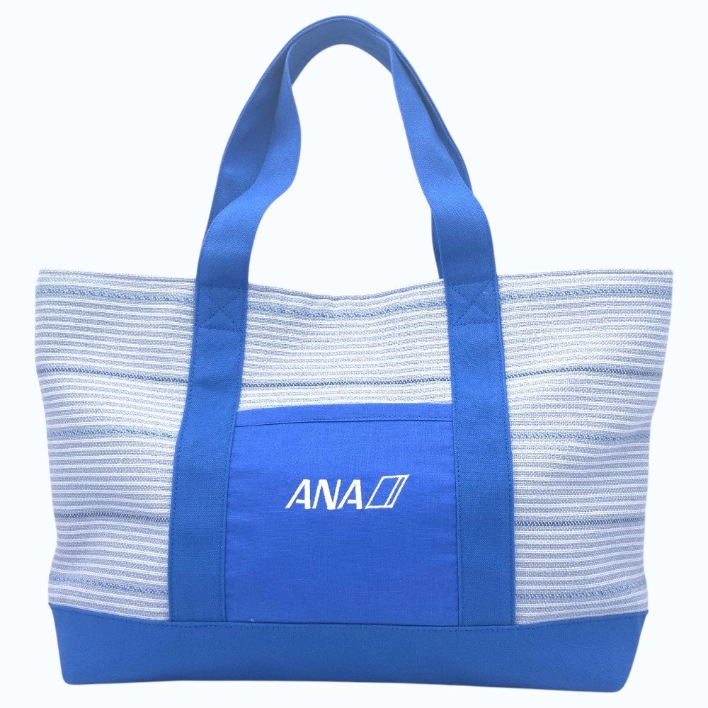 【現状販売】ANA トートバッグ ブルー ANAシート使用 B747・B777国内線　ウール100% 全日本空輸