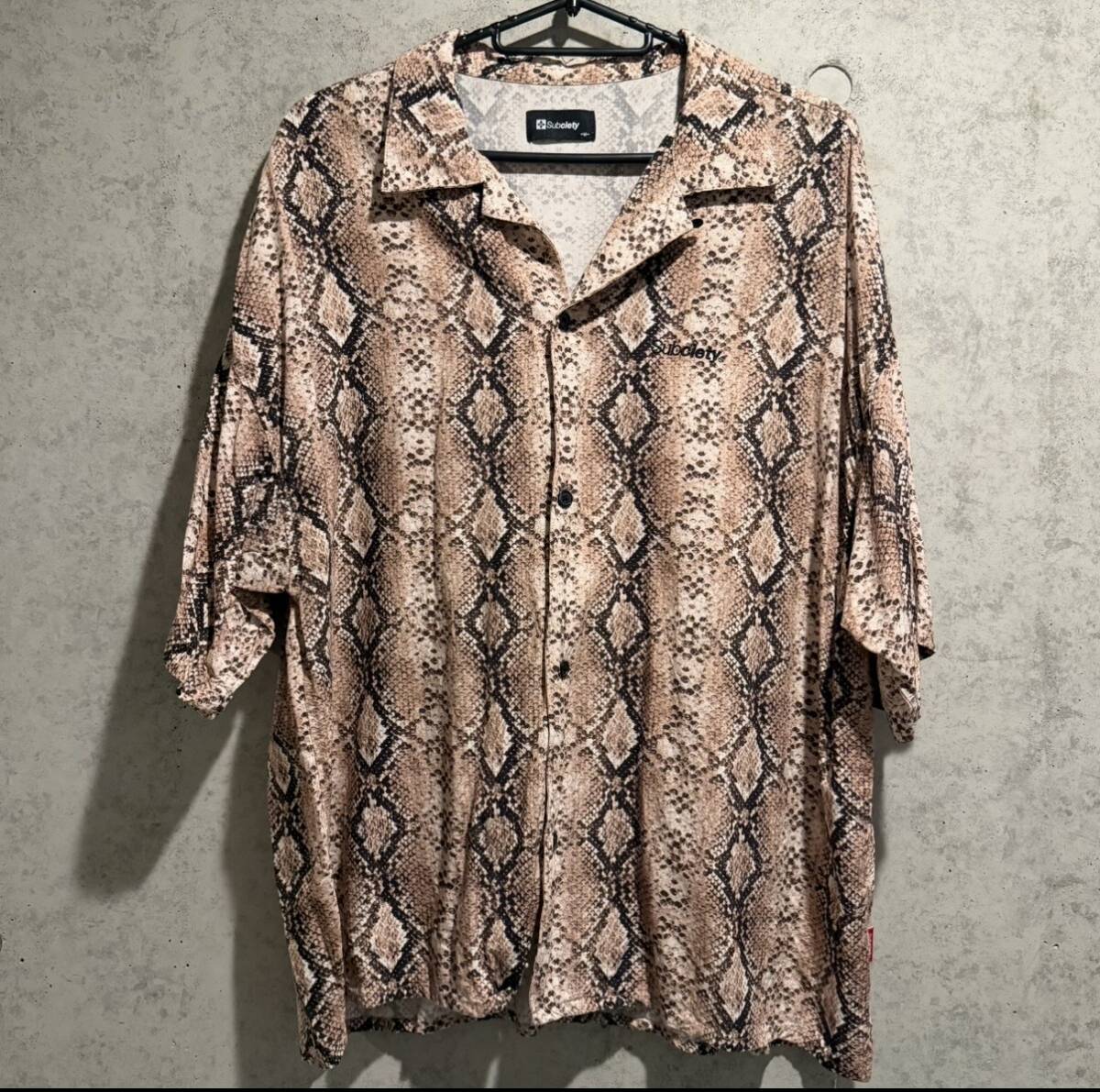 1円～【入手困難品】Subsiety サブサエティ 開襟シャツ アロハシャツ RAYON GARA SHIRT Mサイズ メンズ レディース パイソン ペイズリー