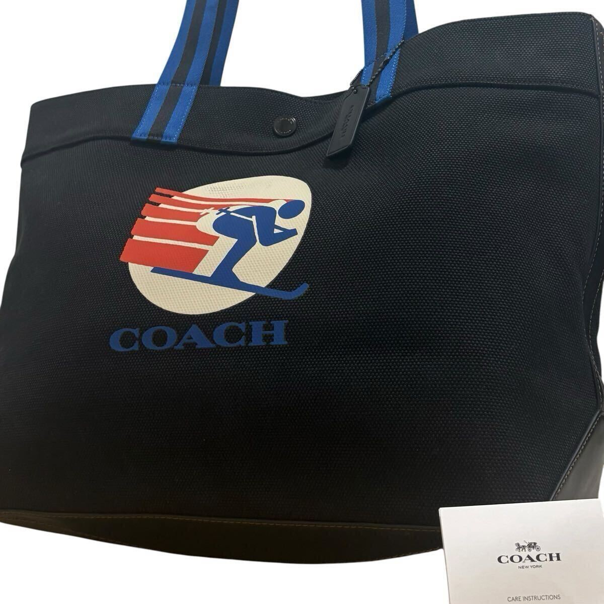 1円～【入手困難品】定価12万円 コーチ COACH トート38・スキースピード トートバッグ A4 2way メンズ レディース ブラック 黒