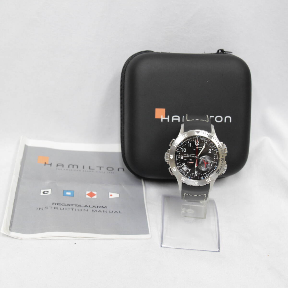 1円～ HAMILTON ハミルトン H776140 KHAKI REGATTA ALARM カーキ レガッタ アラーム クォーツ ケース H600.776.100 稼働品 2511-K0301M(NT)