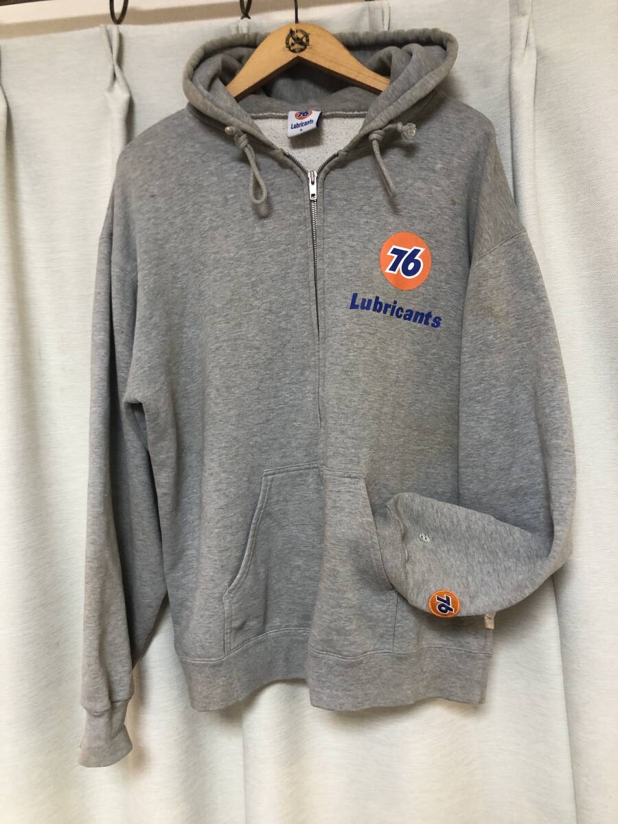 ７６ Lubricants・グレー霜降りジップパーカー・Lサイズ（実質XLサイズあり）