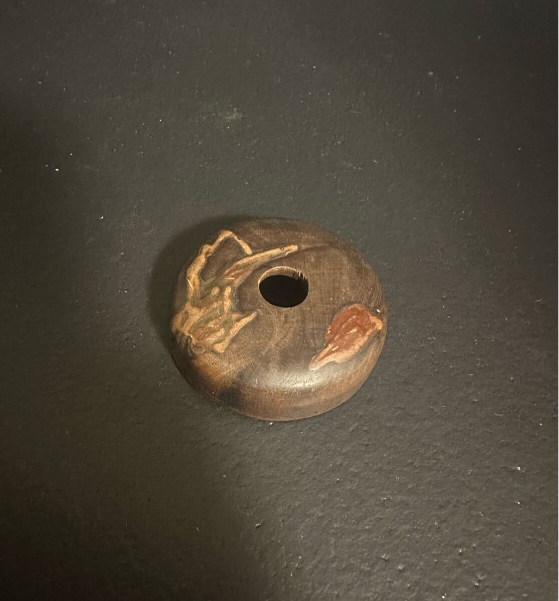時代物 古い 饅頭根付 木製 提げ物 根付 骨董