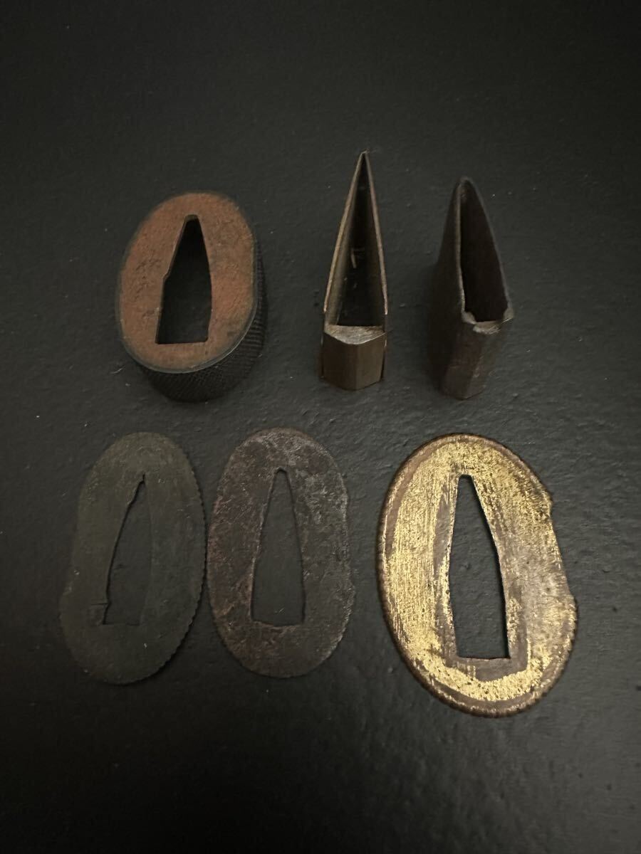 時代物 古い 刀装具 切羽 刀鍔まとめて/ 武具 アンティークコレクション 日本刀 骨董品