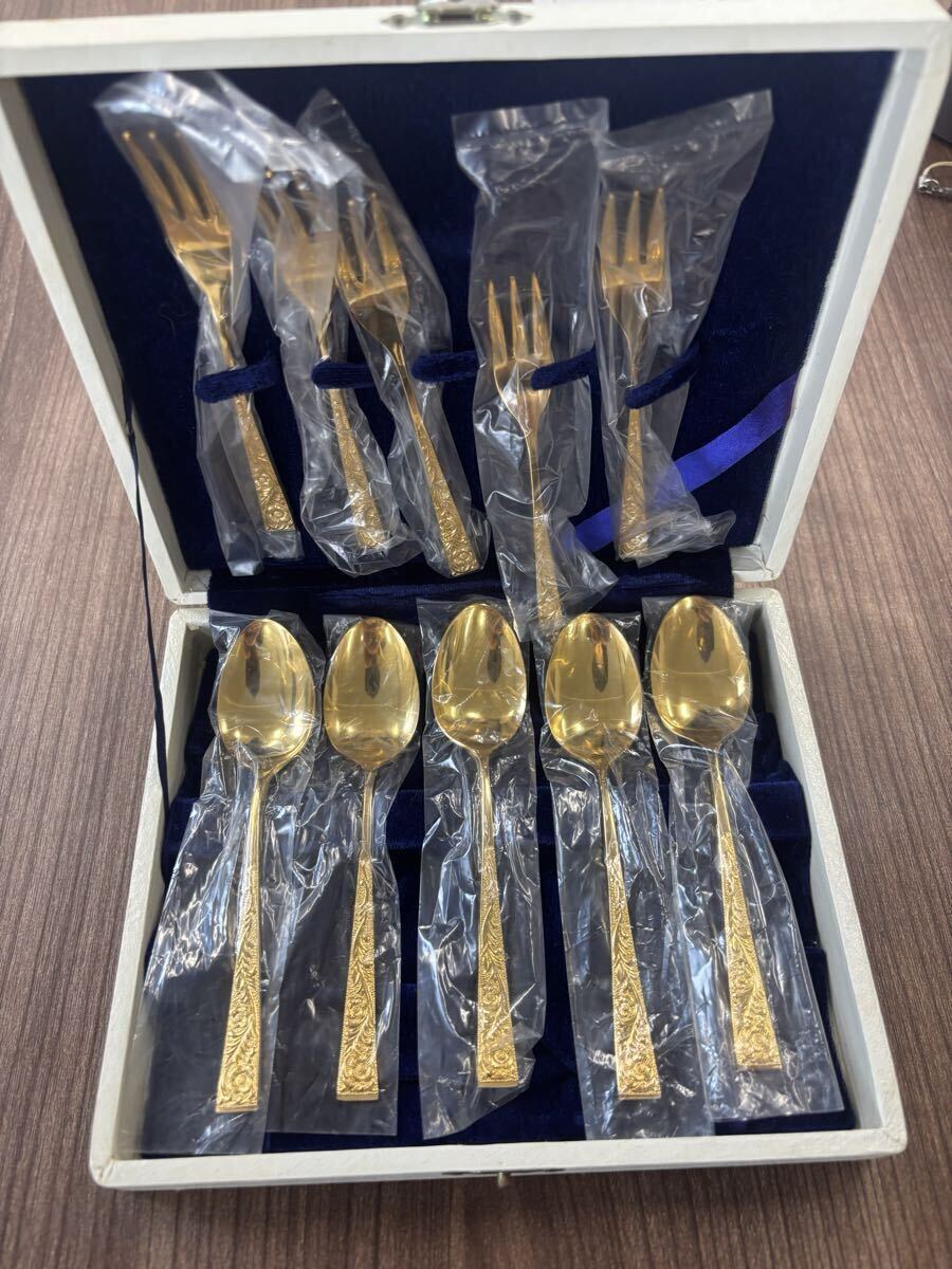 スプーン フォーク カトラリーセット ゴールド 23KT GOLD 刻印