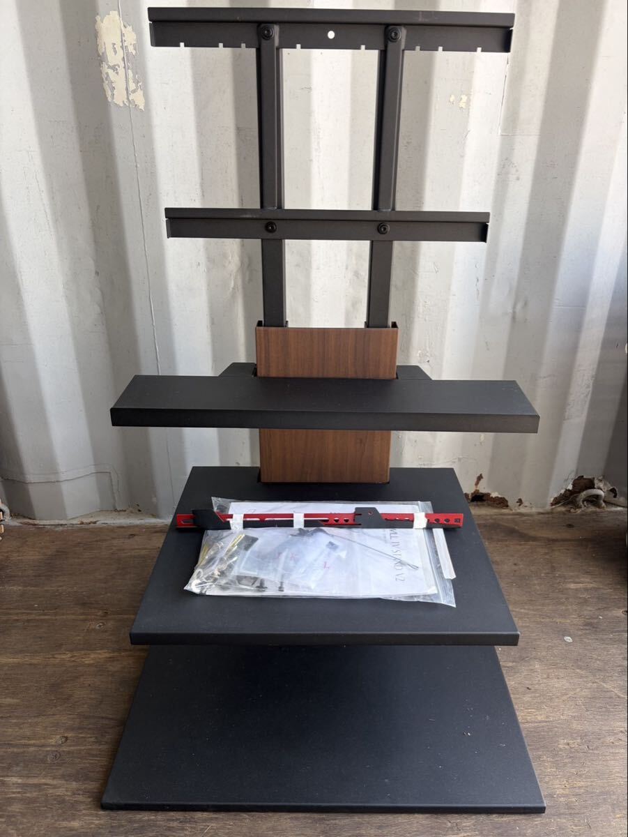 中古品☆EQUALS WALL V2 テレビスタンド ロータイプ 棚板付 ウォールナット 32〜60インチ対応 テレビ台 家財便C 手渡し可能