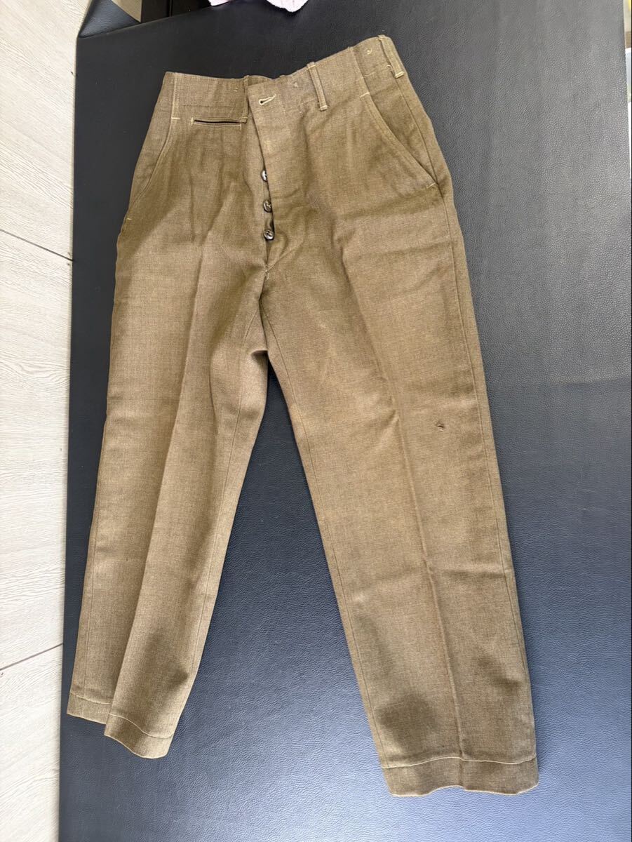 当時物☆50s 初期自衛隊 米軍供与 M-1945 ウールトラウザーズ W31 L29 55-T-35431-29 警察予備隊 ヴィンテージ マスタードパンツ 40s 実物