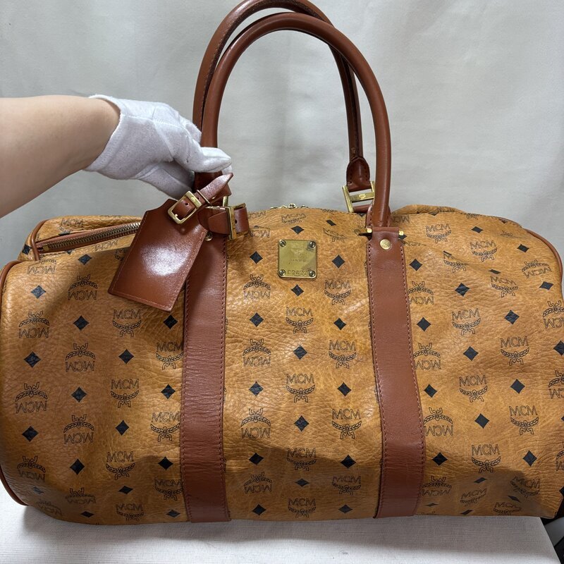 MCM エムシーエム ボストンバッグ 2WAY ヴィセトス柄 ハンドショルダー ブラウン 旅行カバン トラベルバッグ IW607AB10MCM_100