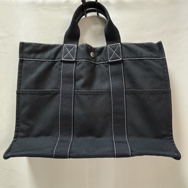 HERMES エルメス トートバッグ ドーヴィルMM ブラック ハンドバッグ キャンバス メンズ レディース IW607AB09HRM_80