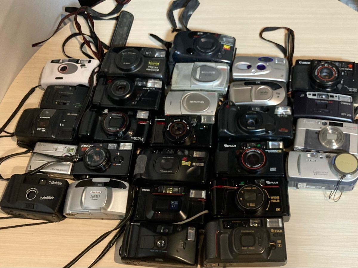 【ジャンク品】コンパクトフィルムカメラ まとめ27点 OLYMPUS Canon PENTAX MINOLTA Konica FUJI RICOH SONYなど