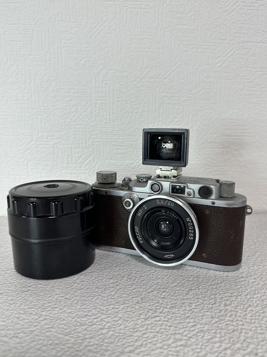 ライカ Leica IIIa バルナック + ルサール Russar MR-2 20mm F5.6 ファインダー付 オールドレンズ 動作未確認 フィルムカメラ セット