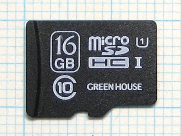 ★GREEN HOUSE micro SDHC メモリーカード １６ＧＢ 中古★送料８５円・１８５円
