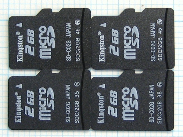 ★Kingston microＳＤカード ２ＧＢ ４枚 中古★送料８５円・１８５円
