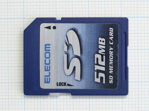 ★ELECOM ＳＤメモリーカード ５１２MB 中古★送料８５円・１８５円