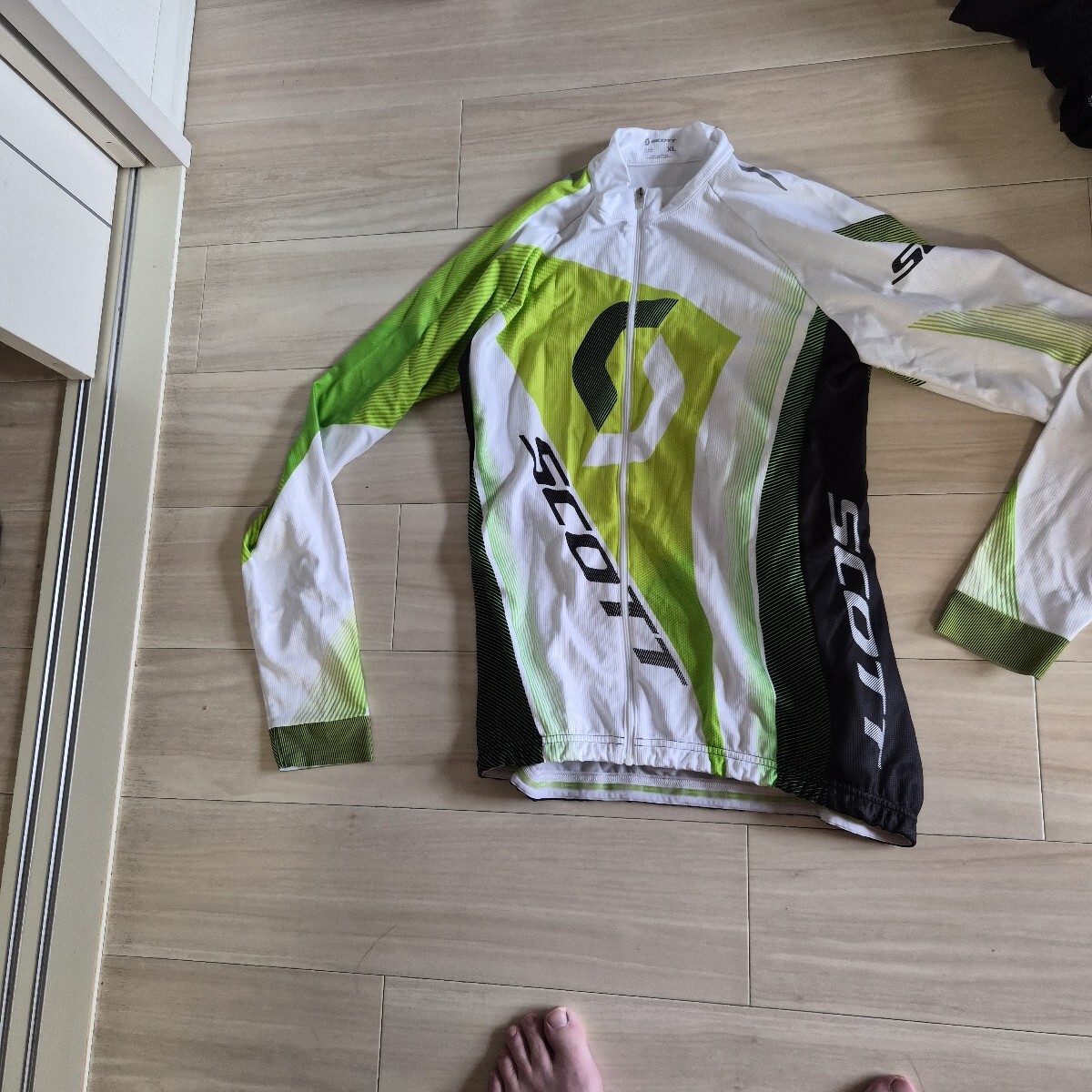 SCOTT サイクルウインタージャージ 長袖 XLサイズ 白 緑 黒　レディース