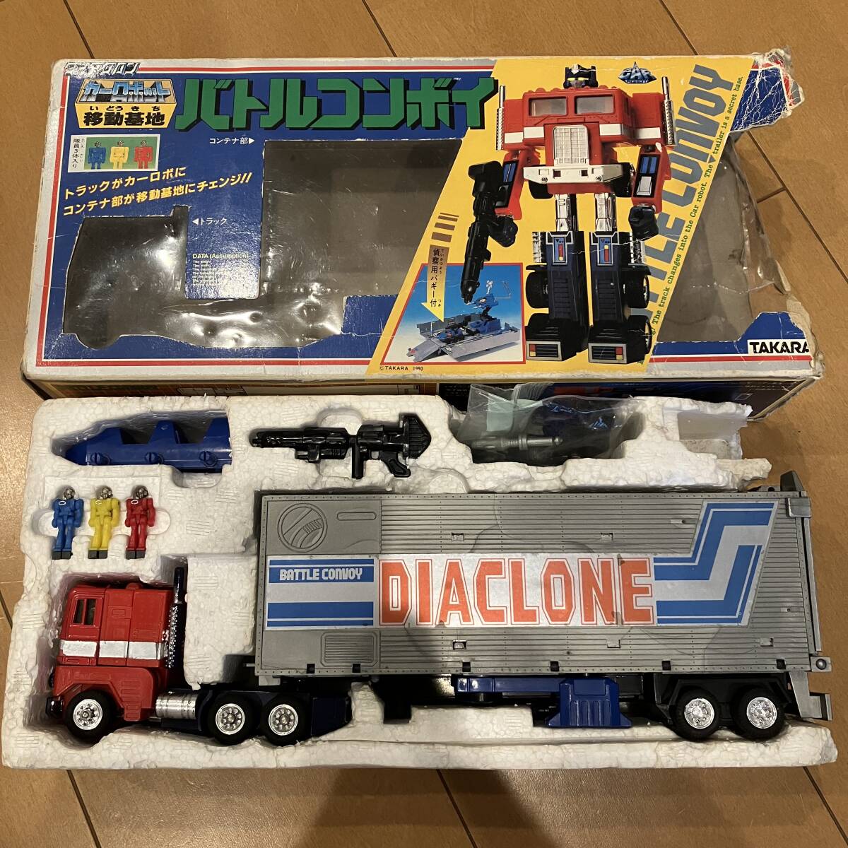 隊員3体付き！ カーロボット ダイアクロン バトルコンボイ トランスフォーマー ミクロマン オプティマスプライム パワードコンボイ