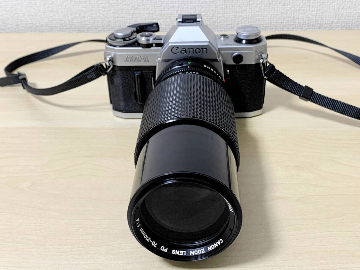 フィルムカメラ Canon AE-1 F1.4 70-210mm 望遠レンズセット 動作未確認 ジャンク #02994