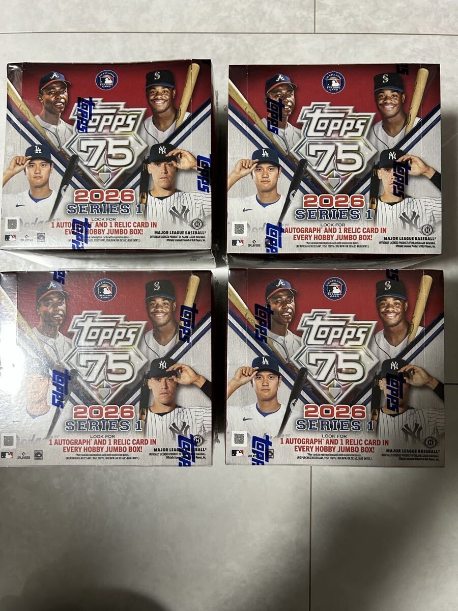 2026 topps baseball series 1 jumbo box 4ボックスシュリンク付き