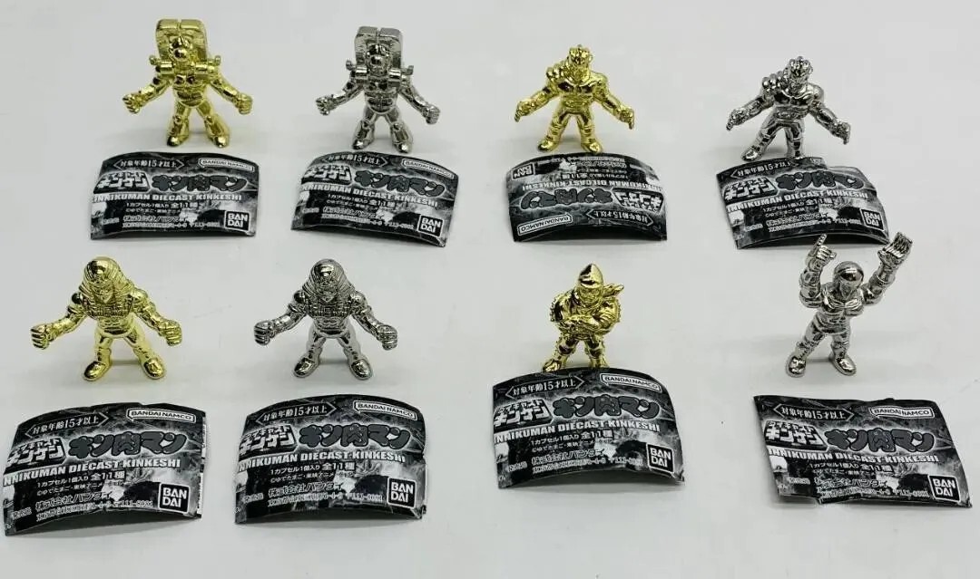 キン肉マン ダイキャストキンケシ カプセルトイ（ガシャポン） キン消し 合金（ダイキャスト）製 金メッキver. 銀メッキver.