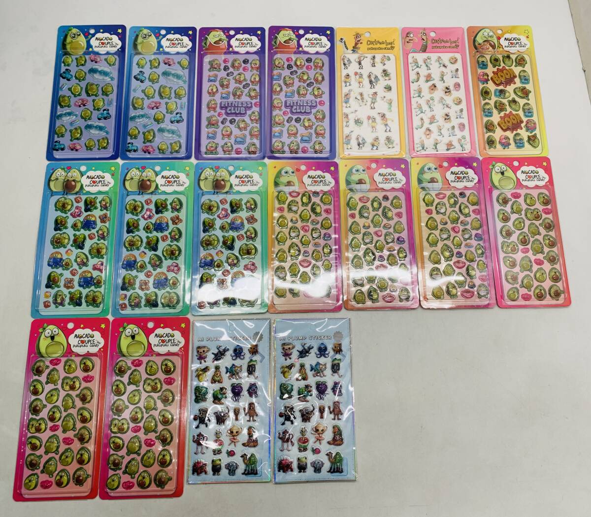 【未使用】AVOCADO COUPLE（アボカドカップル） ぷくぷくキャンディシール cartoon box AI PLUMP STICKER