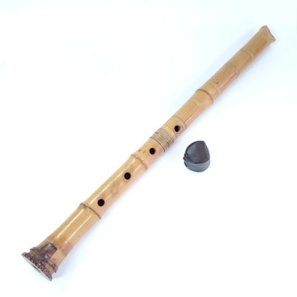 [60/B6-133/251120/742/4160/SA300] 尺八 全長約57.4ｃｍ 和楽器 ヒビあり 未確認 現状品