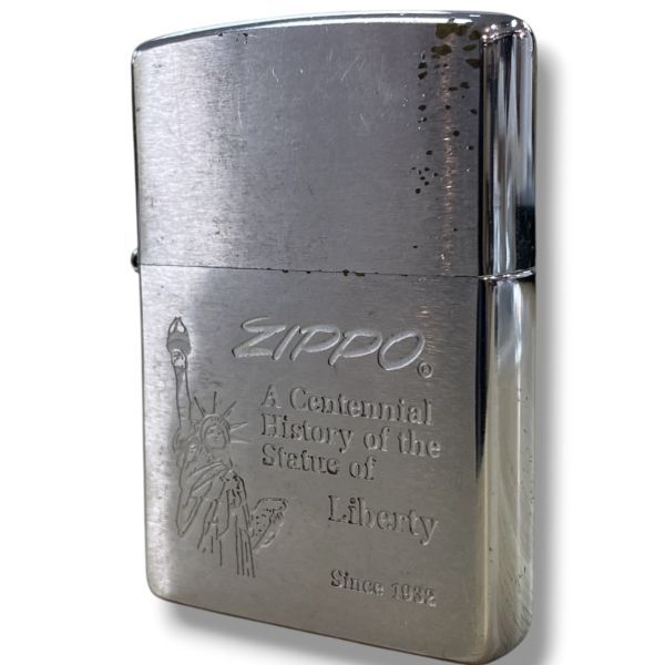 [60/B6-191/260513/11538/415/NT300] Zippo ジッポー STATUE OF LIBERTY 自由の女神 シルバー 喫煙具 オイルライター 着火未確認 現状品