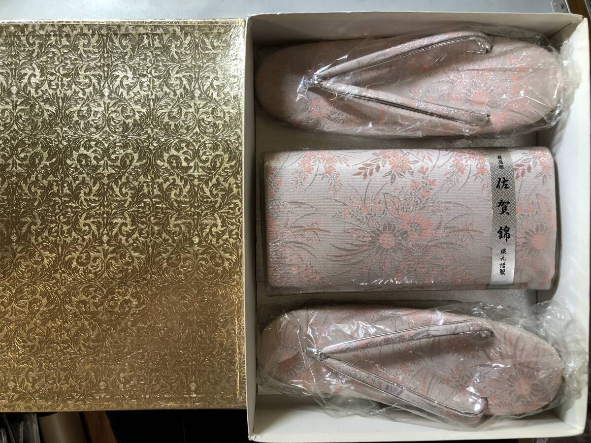 佐賀錦　草履・バッグセット　ピンク　多分未使用
