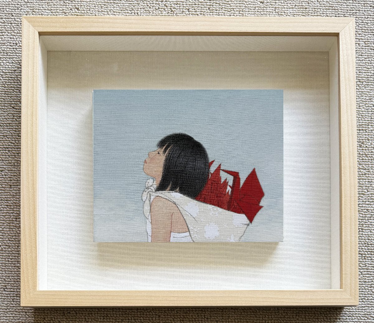 【宇美】真作 渡邊佳織 風晴れて 絵絹 岩絵具 水干絵具 墨 2014年逸品 個展:高島屋他 期待の若手日本画 imura art galleryシール 送料無料