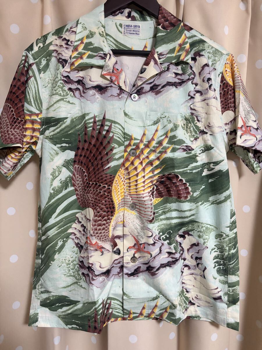 試着のみ未使用 Sun surf サンサーフ イーグル 和柄 アロハシャツ ハワイアンシャツ M 東洋エンタープライズ 40s 50s 