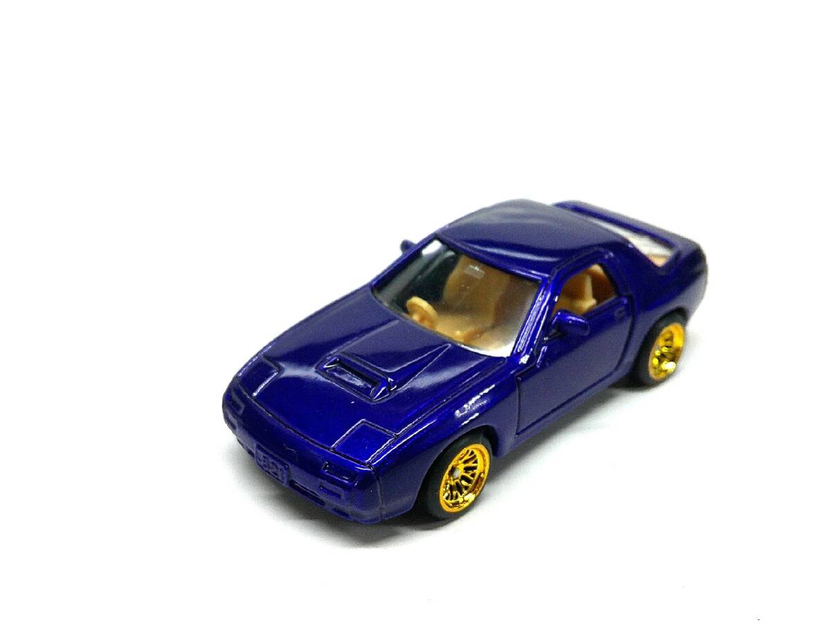 カスタムトミカNo.50-4　サバンナRX-7（FC3S）《箱無し・パープルメタリックにリペイント・他社ゴムタイヤ付き》送料180円