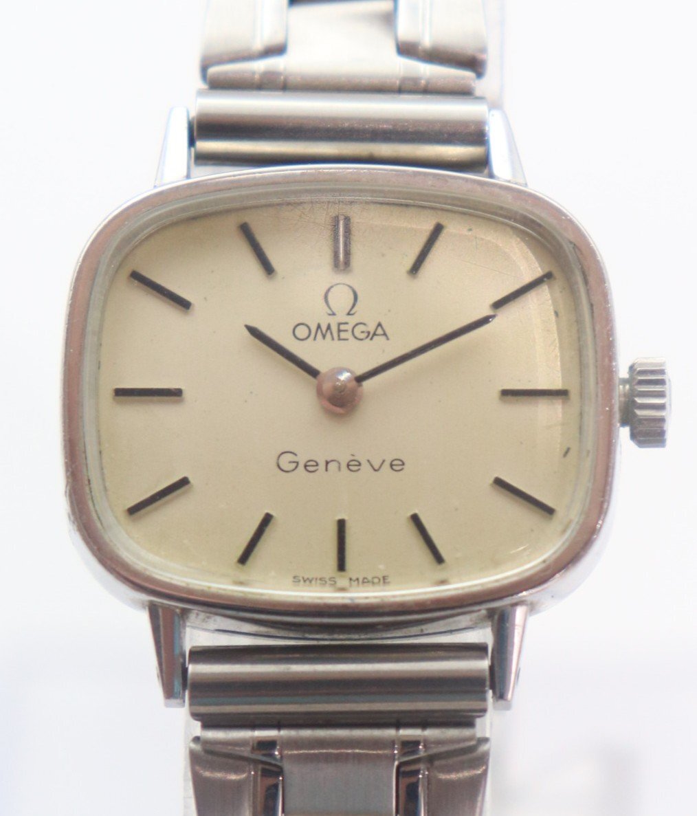 【不動品】OMEGA オメガ Geneve ジュネーブ Ref.511.413 Cal.625 スクエア 手巻き ジャンク レディース 腕時計 6097-AM
