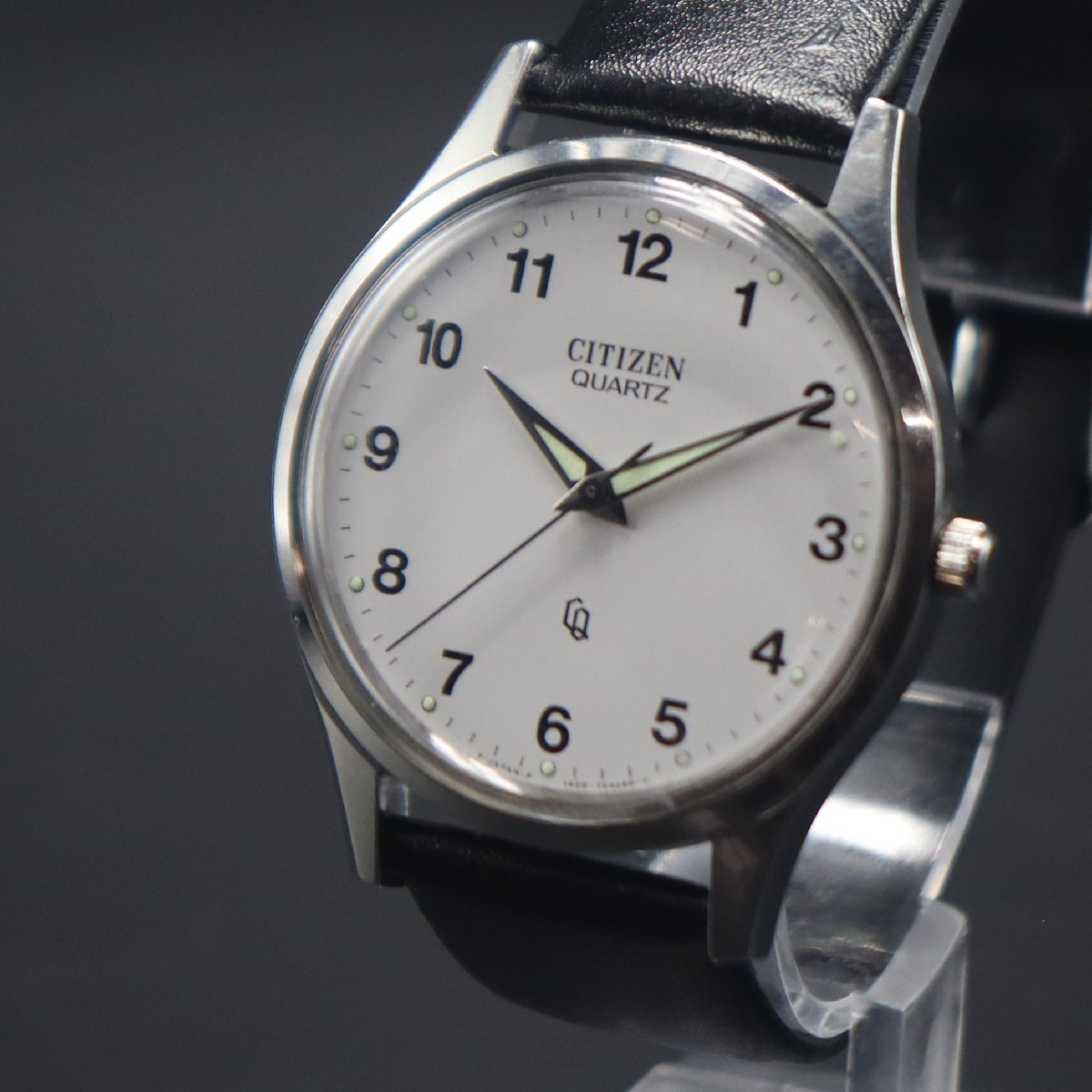 極希少 OH済 電池新品 CITIZEN QUARTZ シチズン クォーツ 1430-142039Y 鉄道時計 国鉄 札幌鉄道管理局 白文字盤 昭58年 新品ベルト メンズ