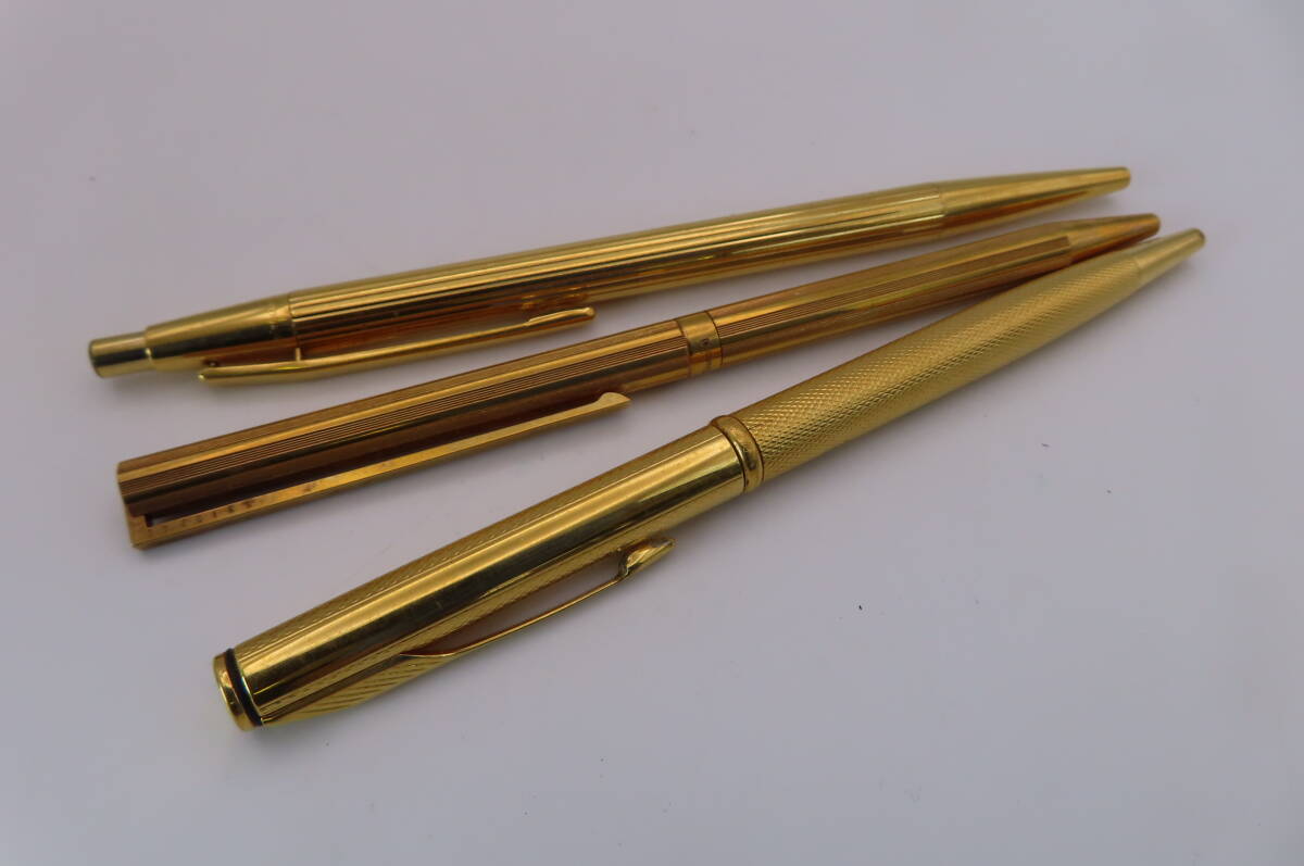 PARKER モンブラン デュポン ボールペン ゴールドカラー 3本セット 中古品 管理YP