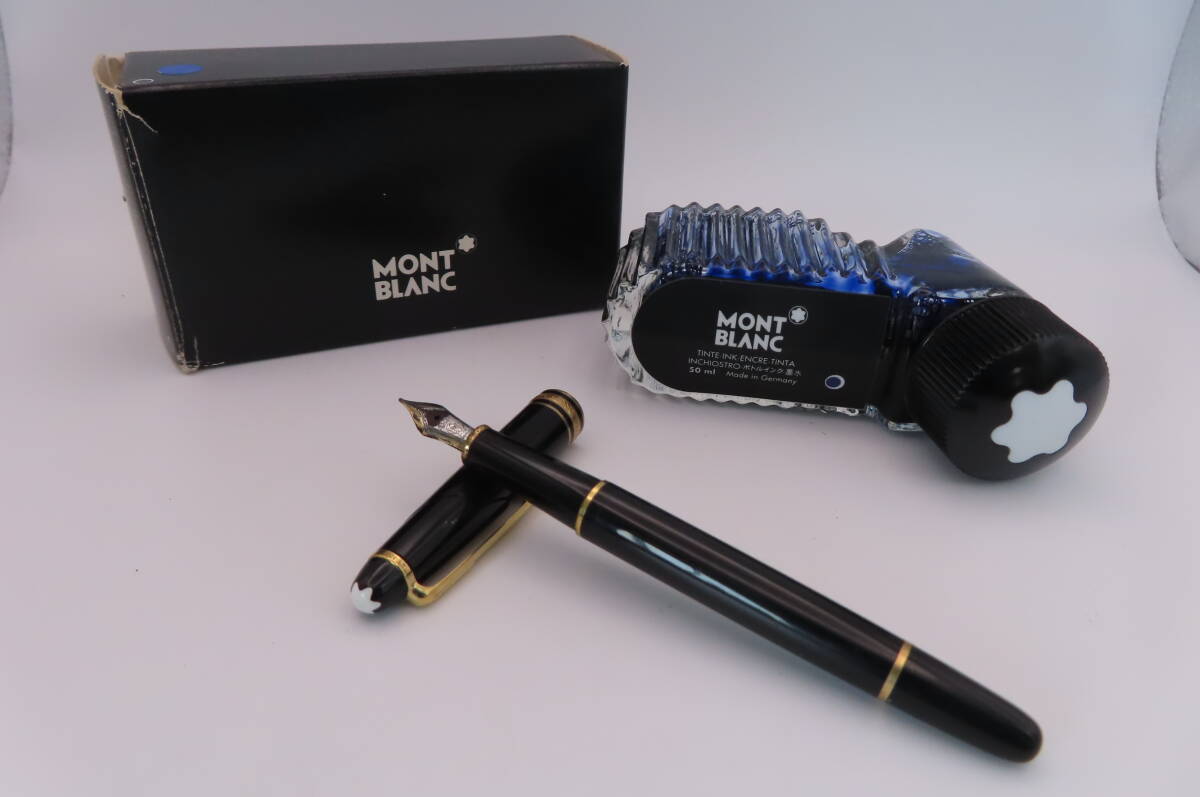 MONT BLANC モンブラン 万年筆 MEISTERSTUCK ペン先14K（4810） キャップ破損 ボトルインク セット 中古品 管理LP