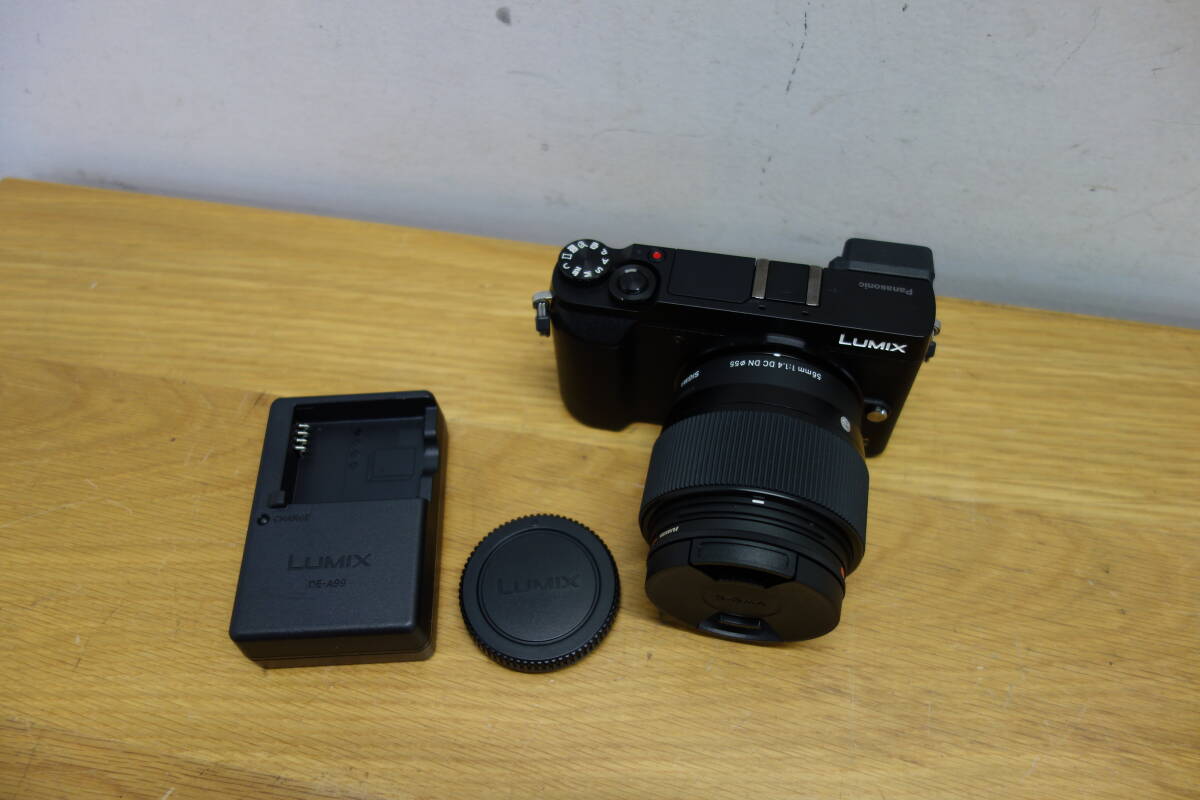 Panasonic DMC-GX7MK2 ミラーレス一眼カメラ 撮影可 レンズ SIGMA 56mm 1:1.4 DC DN 中古 ジャンク品 ① 管理ZI-60