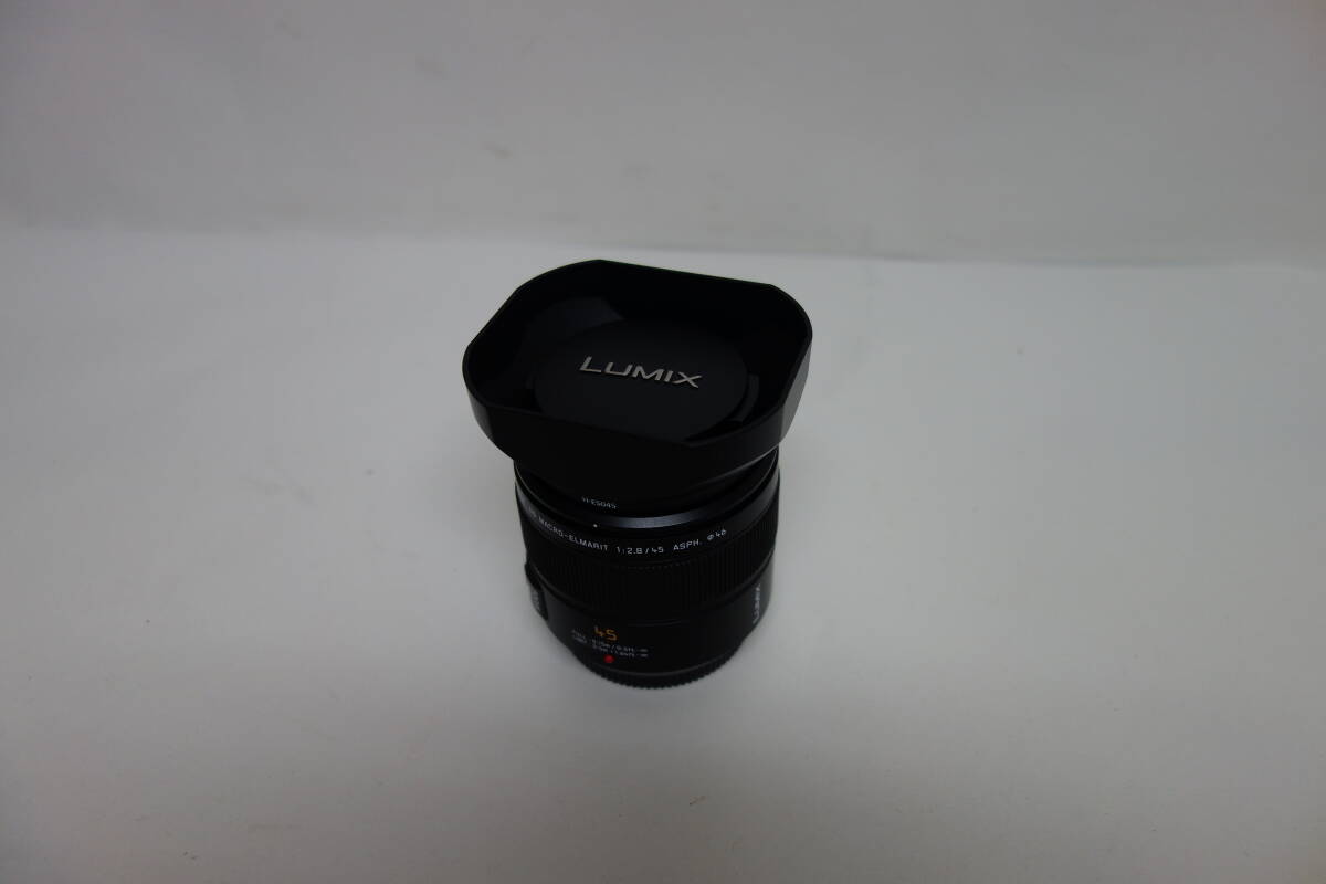 一眼 レンズ Panasonic H-ES045 LEICA DG MACRO-ELMARIT 1:2.8/45 ASPH 動作未確認 中古 ジャンク品 8 管理ZI-60