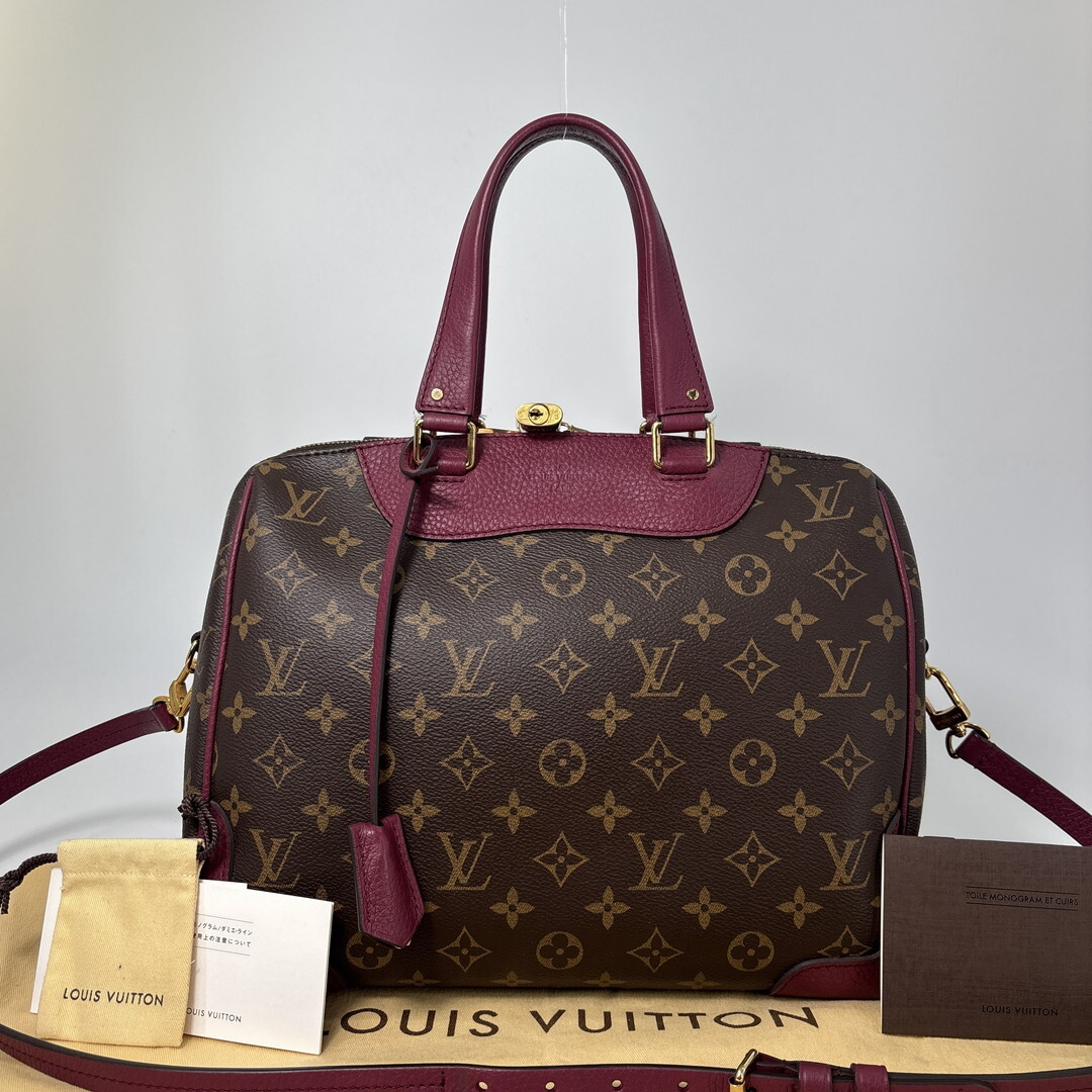 新品同様 Louis Vuitton ルイヴィトン モノグラム レティーロ PM ハンドバッグ レディース M40545 ブラウン×パープル ショルダーバッグ