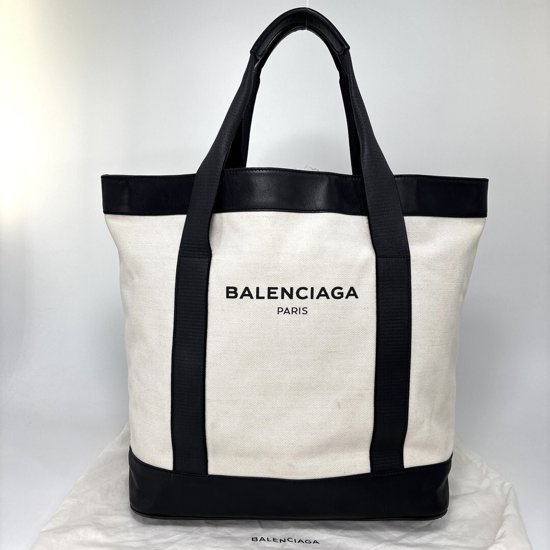 1円 超極美品 Balenciaga バレンシアガ トートバッグ 374767 ハンドバッグ ブラック メンズ レディース ネイビー ボストンバッグ