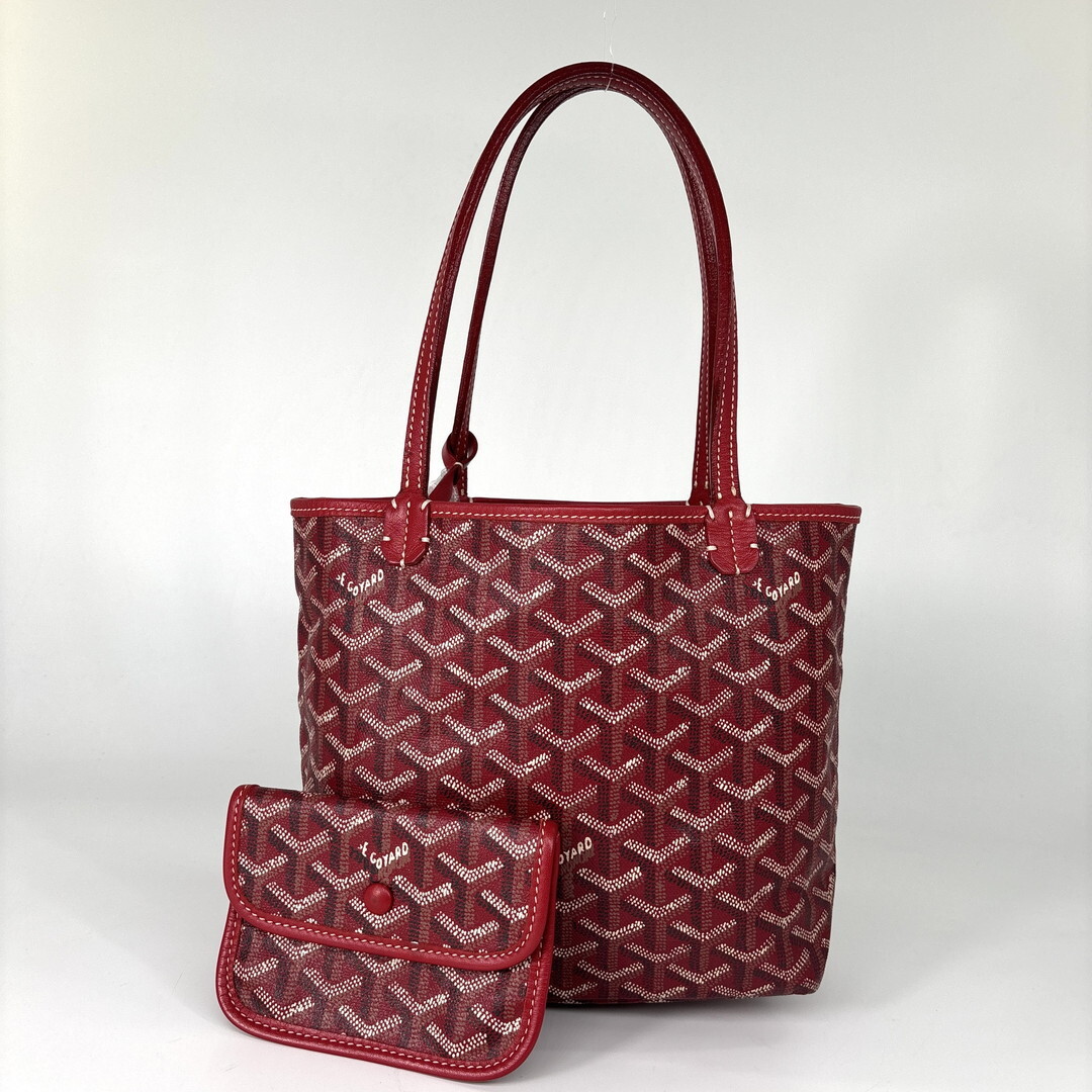超極美品 GOYARD ゴヤール サンルイジュニア ハンドバッグ レディース ポーチ有 正規品 トートバッグ メンズ レディース ボルドー