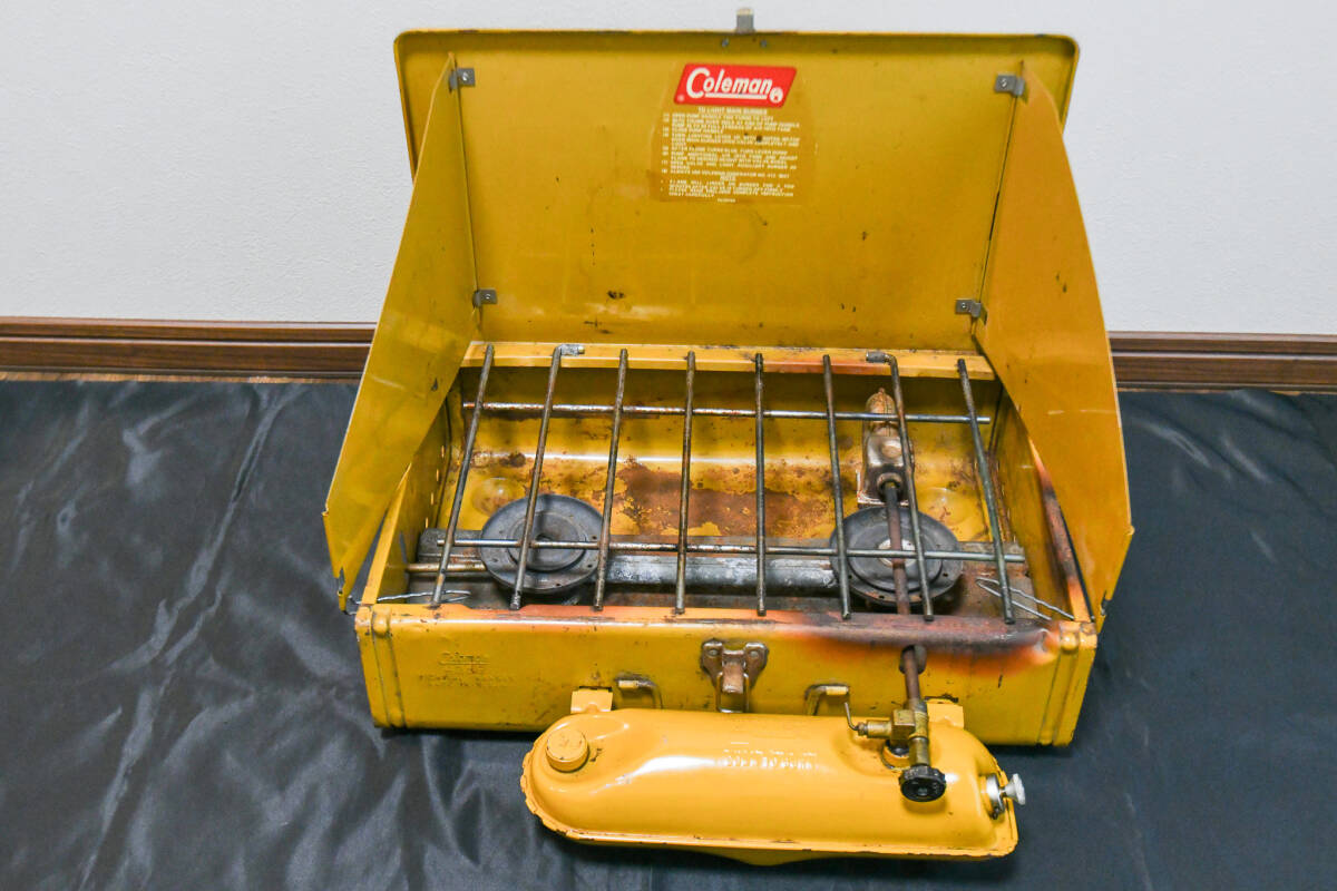 ★限定【点火動画あり】『Coleman Gold Bond 425E 1972年10月製 ツーバーナー キャンプストーブ』 ビンテージ コールマン ゴールドボンド