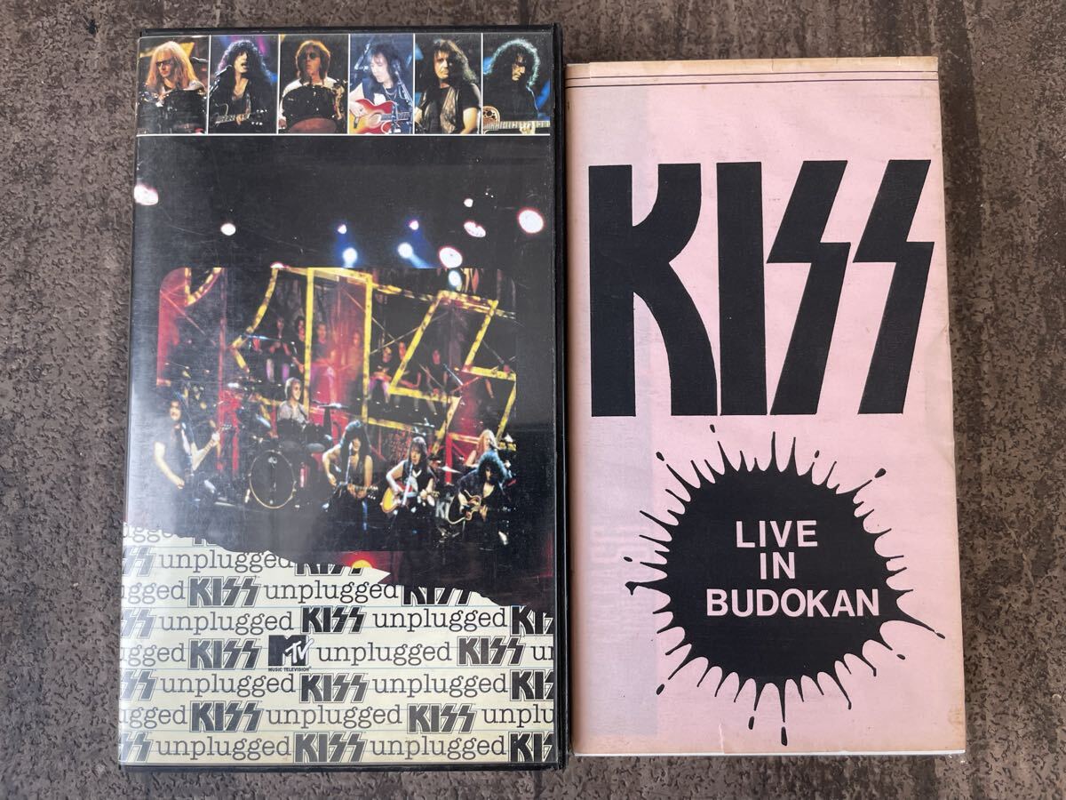 送料無料 【希少・2点セット】KISS キッス 77年日本武道館公演 ブートレグ MTV アンプラグド 地獄の再会 VHS 地獄絵巻 武道館 当時物