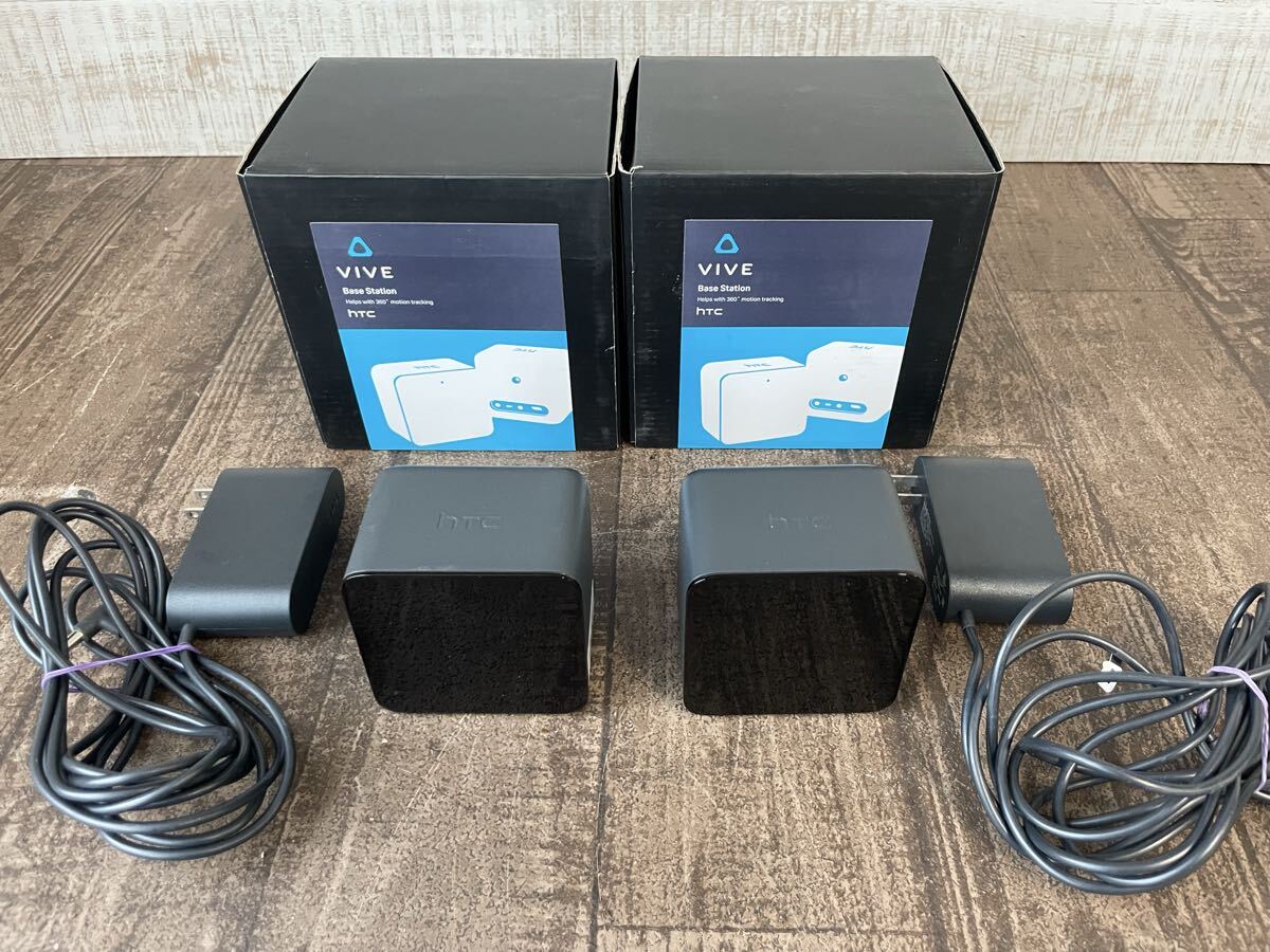 1円 美品 HTC VIVE ベースステーション 2個 セット 1.0 電源アダプター/元箱あり VRトラッキングセンサー SteamVR Valve Index等互換 良品