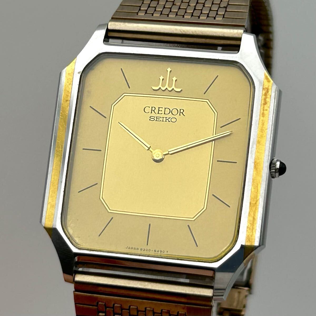 【メンズ 稼働】SEIKO セイコー CREDOR クレドール9300-5340 高級ドレスウォッチ レクタンギュラー 角形 SHA vintage 腕時計