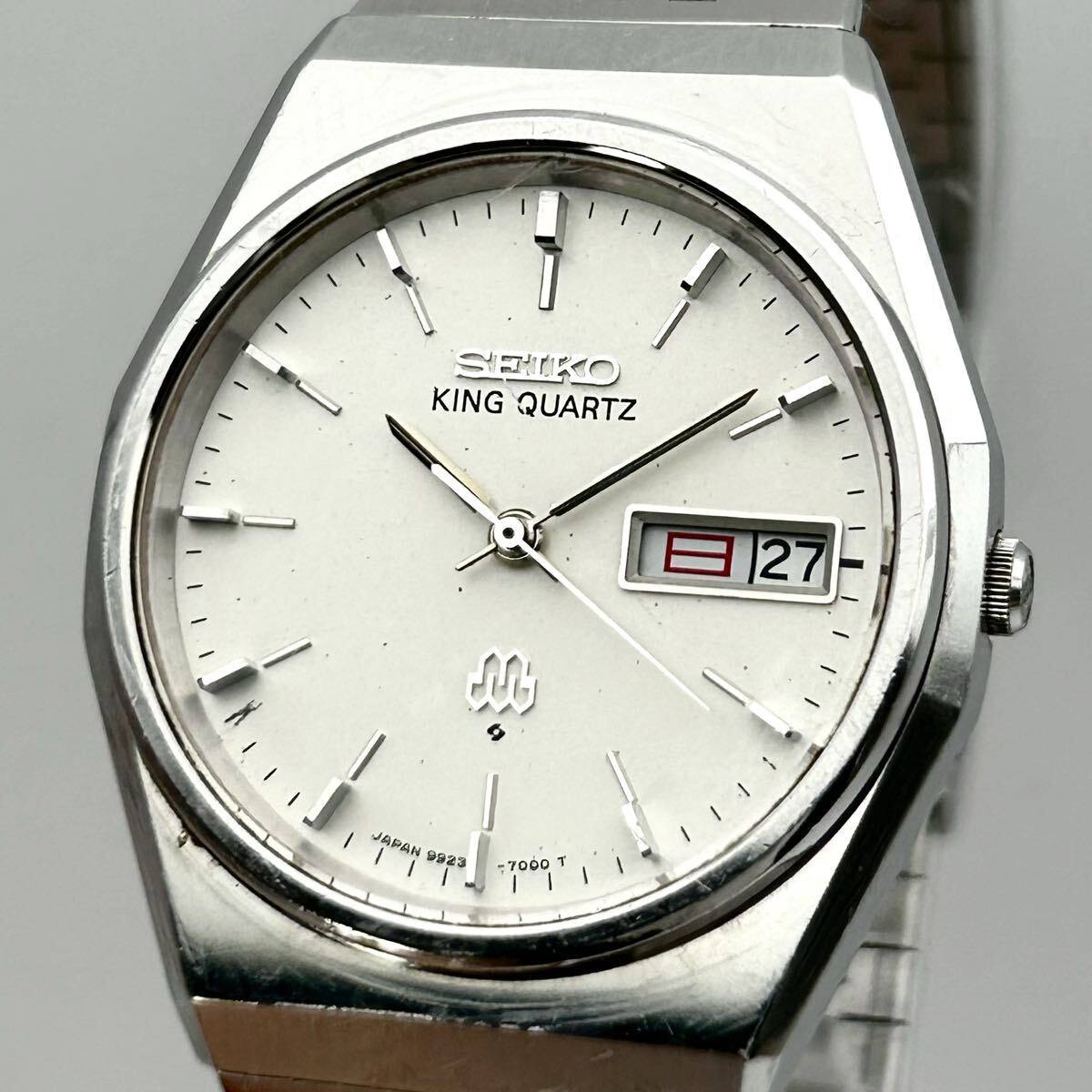 【純正ブレス 新品電池 稼働】SEIKO セイコー KING QUARTZ キングクォーツ 9923-7000 ギョーシェ 1979年5月 JAPAN vintage 腕時計