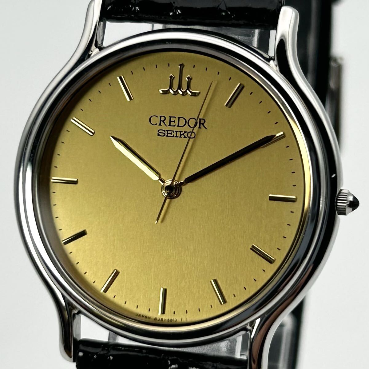 【付属品有 メンズ 稼働】SEIKO セイコー CREDOR クレドール 8J81-6A30 ゴールド文字盤 東芝記念品 25年勤続表彰記念モデル 2005年2月