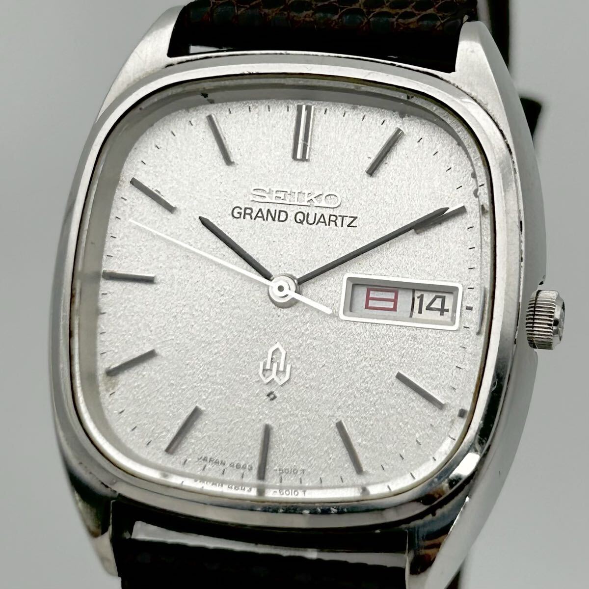 【稼働】SEIKO セイコー GRAND QUARTZ グランドクォーツ 4843-5010 スクエア デイデイト 諏訪清工舎 1975年11月 JAPAN vintage 腕時計
