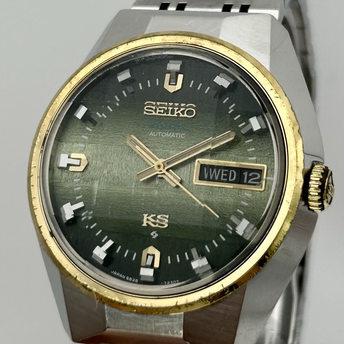 【稼働】KING SEIKO VANAC キングセイコーバナック 5626-7190 グリーングラデーション文字盤 デイデイト JAPAN vintage